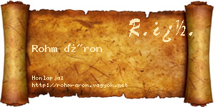 Rohm Áron névjegykártya