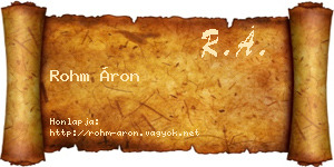 Rohm Áron névjegykártya