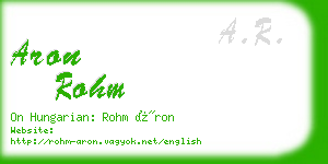 aron rohm business card